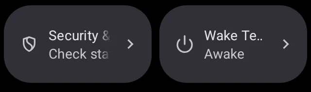 A wake tile in the Quick Settings panel on Android, saying the computer is awake