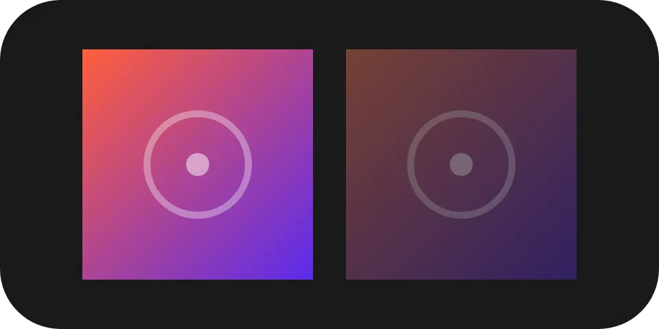 The same album cover twice: at full colour on the left, darker and less saturated on the right