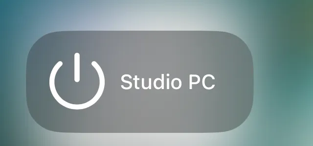 The Wake computer control in Control Center, set to Studio PC