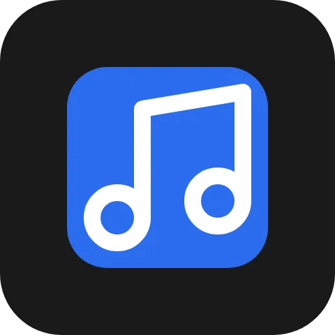 A music note on a blue square whose corners are rounded by the radius modifier