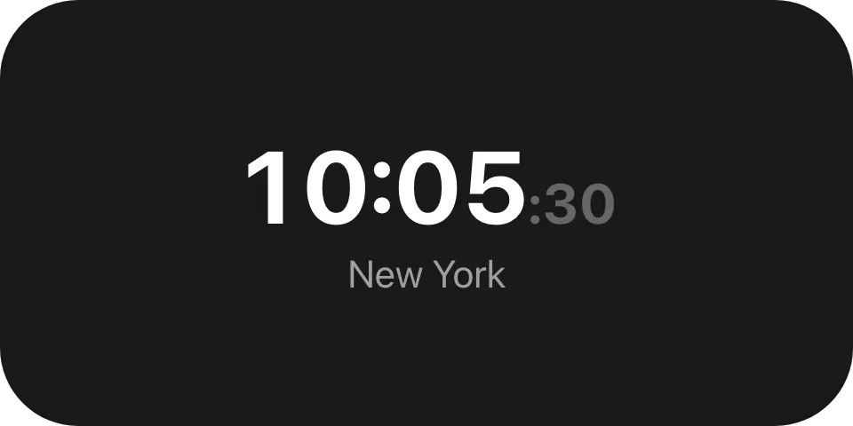 The time 10:05 with the caption New York beneath it